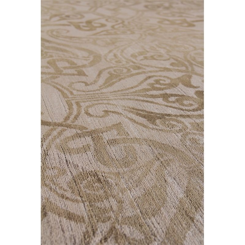 Koda Handloomed Bamboo Silk Light Beige 9'x12' Area Rug