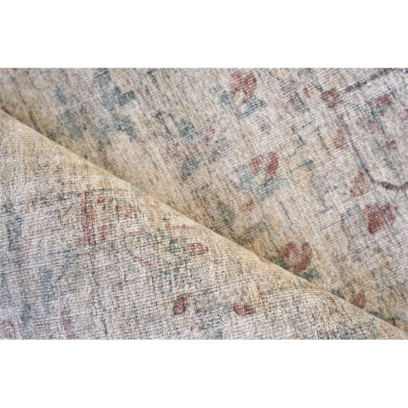 Kensington Handloomed Wool/Bamboo Silk Beige 10'x14' Area Rug