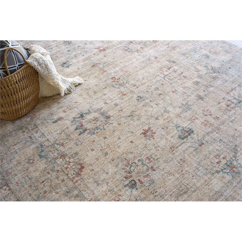 Kensington Handloomed Wool/Bamboo Silk Beige 10'x14' Area Rug