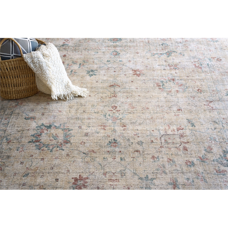 Kensington Handloomed Wool/Bamboo Silk Beige 10'x14' Area Rug