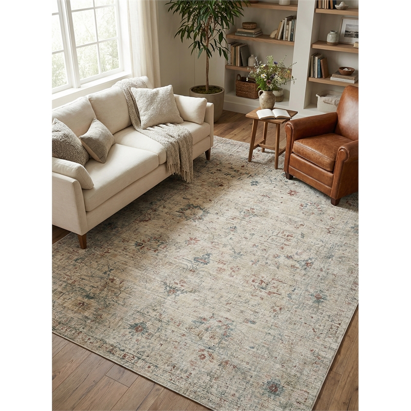 Kensington Handloomed Wool/Bamboo Silk Beige 14'x18' Area Rug