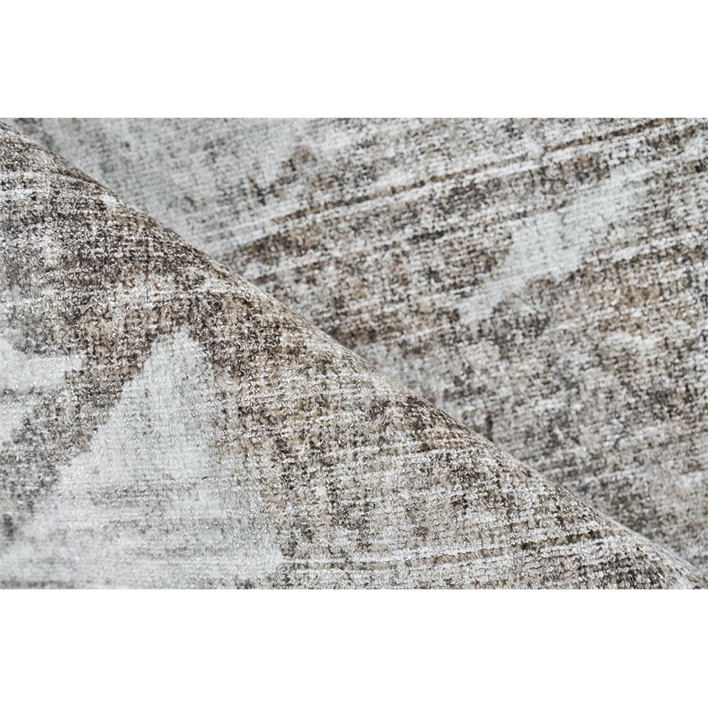 Kyoto Handloomed Wool/Bamboo Silk Silver/Beige 6'x9' Area Rug