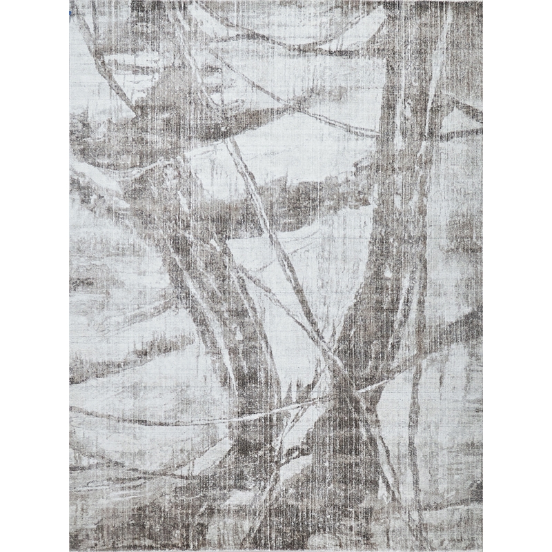 Kyoto Handloomed Wool/Bamboo Silk Silver/Beige 8'x10' Area Rug