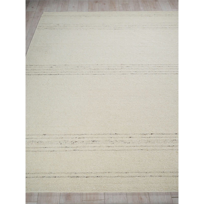Kokomo Flatweave New Zealand Wool Ivory/Beige 6'x9' Area Rug