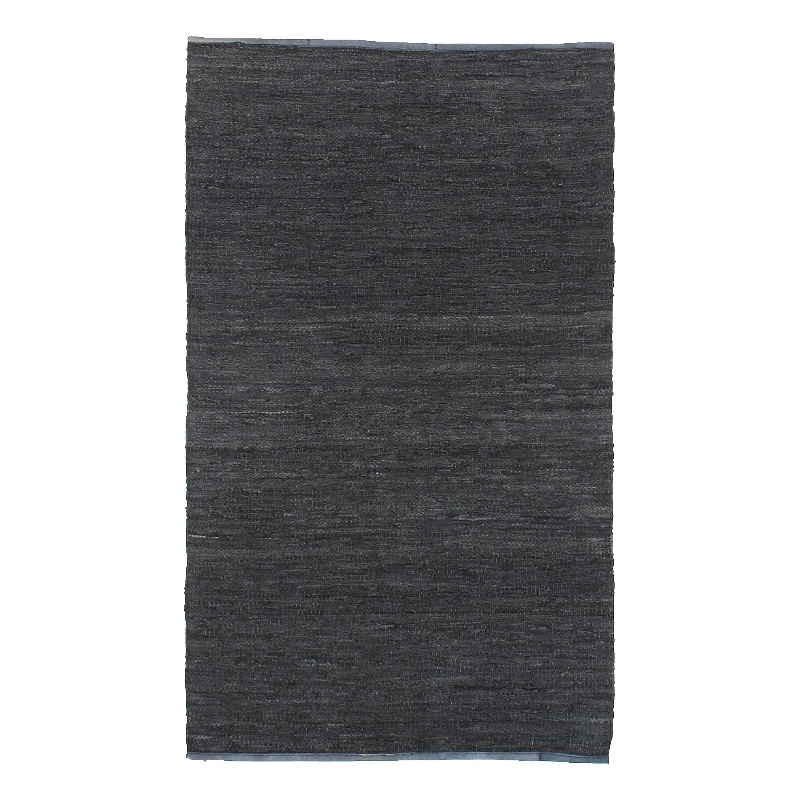 Leather Durry Hand-Tufted Leather Hide Dark Gray 6'x9' Area Rug