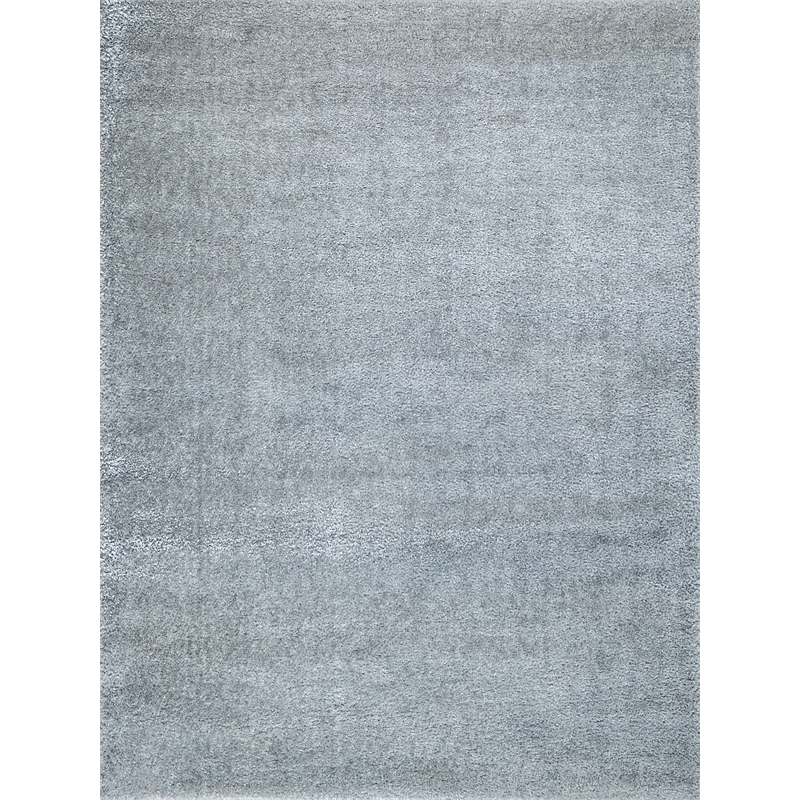 Luxe Shag Power Loom Polyester/Microfiber Silver 4'x6' Area Rug