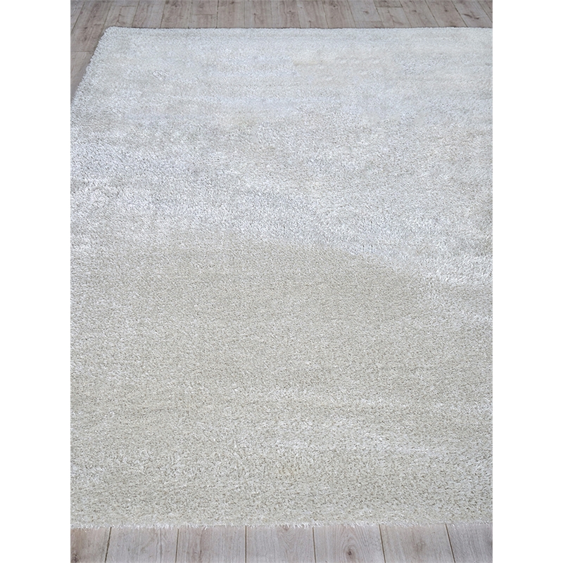 Luxe Shag Power Loom Polyester/Microfiber Taupe 4'x6' Area Rug