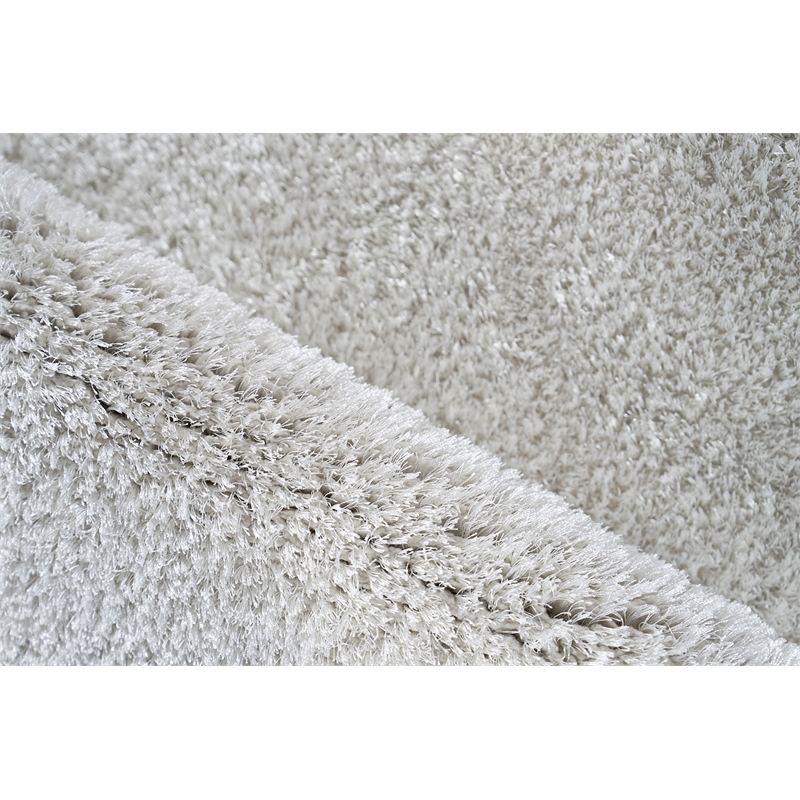 Luxe Shag Power Loom Polyester/Microfiber Taupe 4'x6' Area Rug