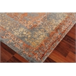 Maison Hand-Knotted Wool/Bamboo Silk Gray/Red/Orange 9'x12' Area Rug