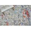 Laureno Hand-Knotted Bamboo Silk Blue/Gray 9'x12' Area Rug