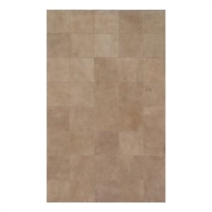 Leather Suede Hand-Tufted Leather Hide Beige 5'x8' Area Rug