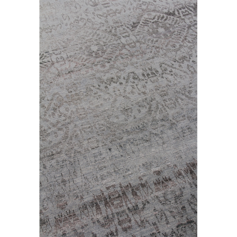 Lexington Hand-Knotted Wool/Bamboo Silk Silver/Gray 8'x10' Area Rug