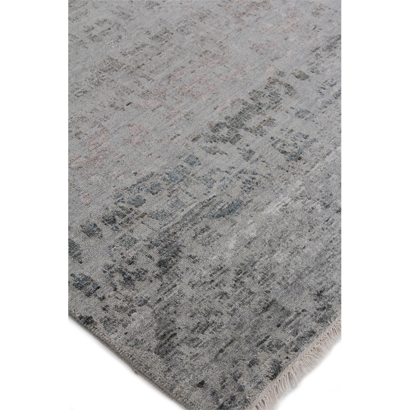Lexington Hand-Knotted Wool/Bamboo Silk Silver/Gray 8'x10' Area Rug