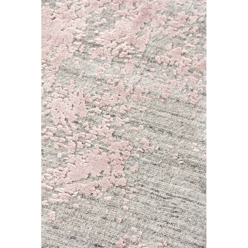 Lillian Handloomed Wool/Bamboo Silk Gray/Rose 12'x15' Area Rug