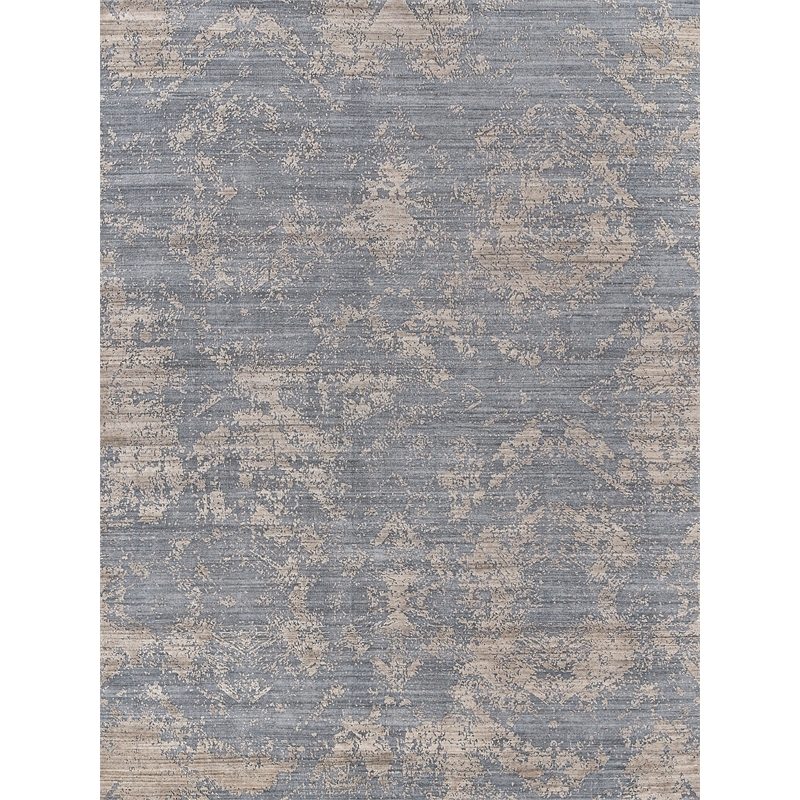 Lillian Handloomed Wool/Bamboo Silk Navy/Brown 14'x18' Area Rug