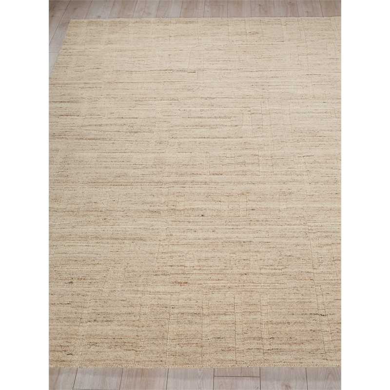Malmo Hand-Knotted New Zealand Wool Beige 6'x9' Area Rug