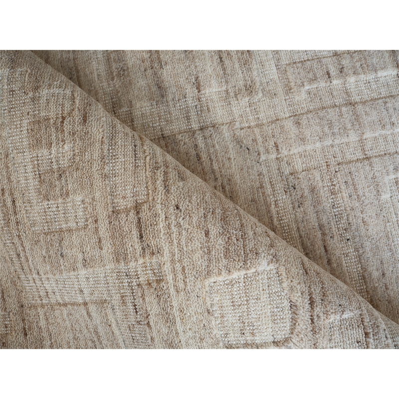 Malmo Hand-Knotted New Zealand Wool Beige 6'x9' Area Rug