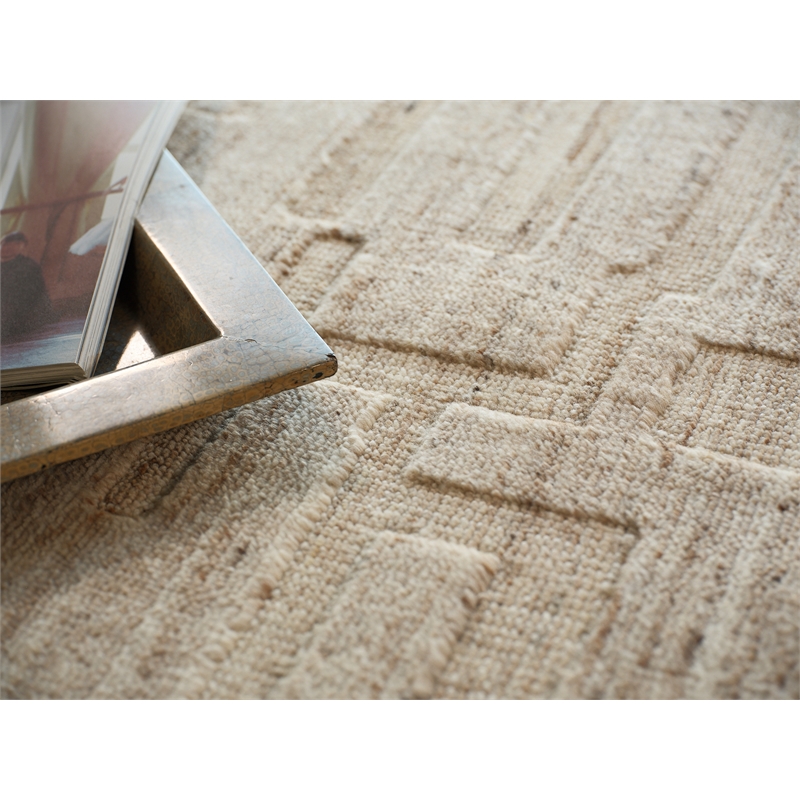 Malmo Hand-Knotted New Zealand Wool Beige 9'x12' Area Rug
