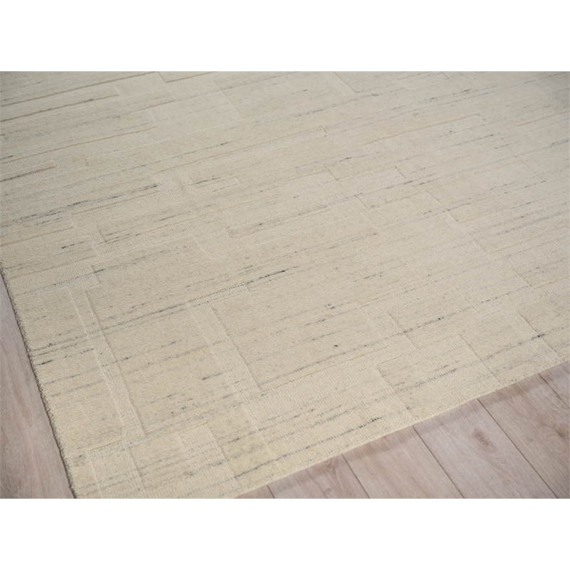 Malmo Hand-Knotted New Zealand Wool Ivory 12'x15' Area Rug