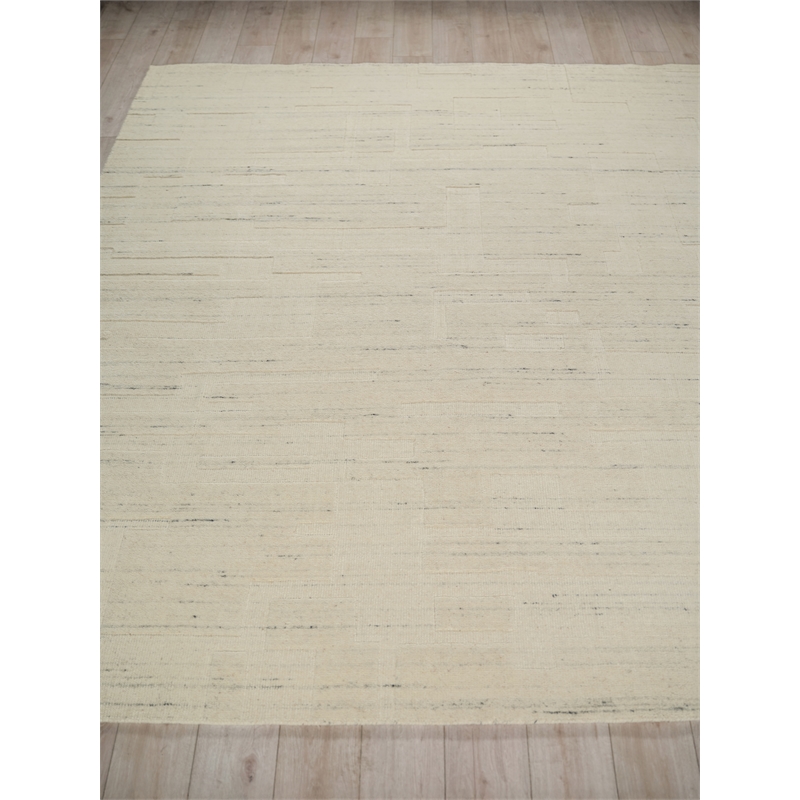 Malmo Hand-Knotted New Zealand Wool Ivory 12'x15' Area Rug