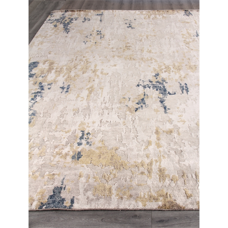 Laureno Hand-Knotted Bamboo Silk Beige/Gold 8'x10' Area Rug