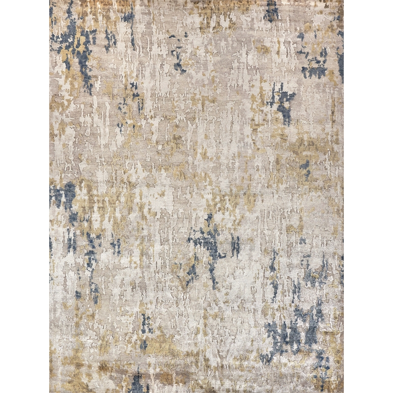Laureno Hand-Knotted Bamboo Silk Beige/Gold 8'x10' Area Rug