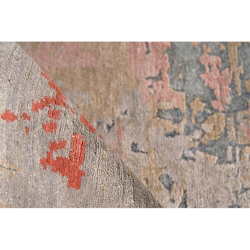 Laureno Hand-Knotted Bamboo Silk Blue/Multi 10'x14' Area Rug