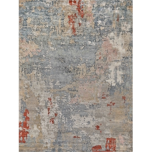 Laureno Hand-Knotted Bamboo Silk Blue/Multi 12'x15' Area Rug
