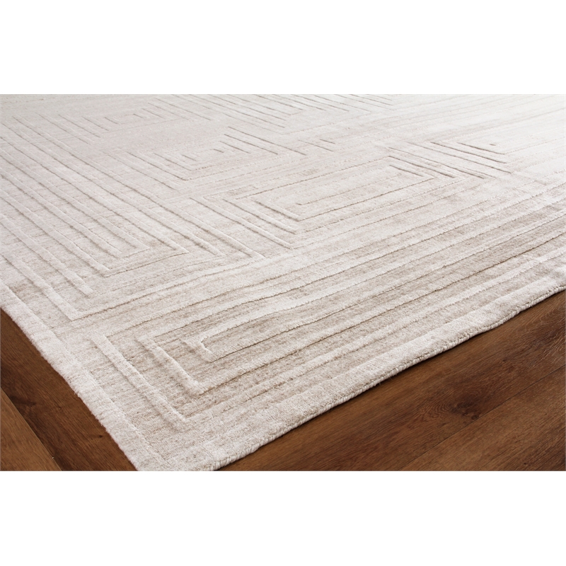 Lotus Hand-Tufted Wool/Bamboo Silk Beige/Brown 14'x18' Area Rug