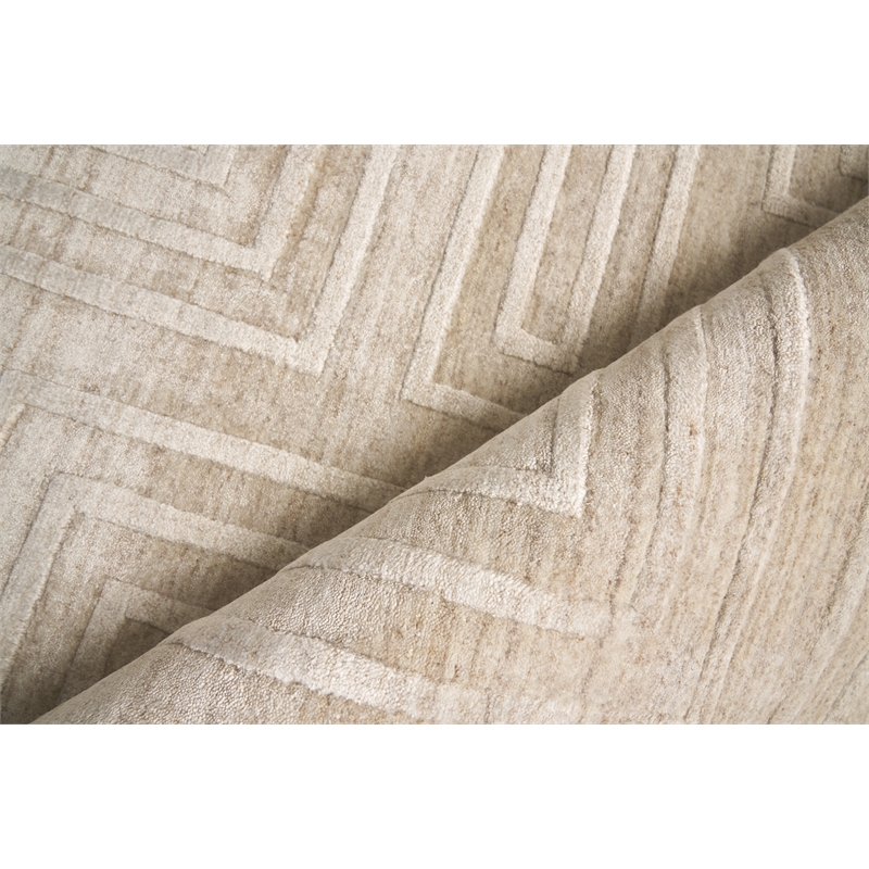 Lotus Hand-Tufted Wool/Bamboo Silk Beige/Brown 14'x18' Area Rug