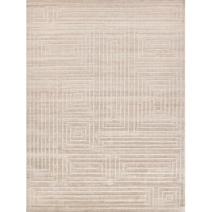 Lotus Hand-Tufted Wool/Bamboo Silk Beige/Brown 14'x18' Area Rug