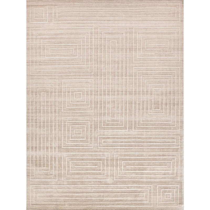 Lotus Hand-Tufted Wool/Bamboo Silk Beige/Brown 8'x10' Area Rug