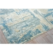 Luxury Laureno Hand-Knotted Bamboo Silk Ivory/Light Blue 8'x10' Area Rug
