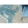 Luxury Laureno Hand-Knotted Bamboo Silk Ivory/Light Blue 8'x10' Area Rug