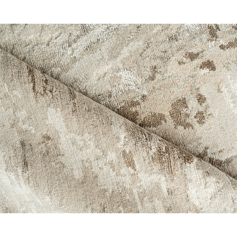Luxury Laureno Hand-Knotted Bamboo Silk Ivory/Beige 8'x10' Area Rug