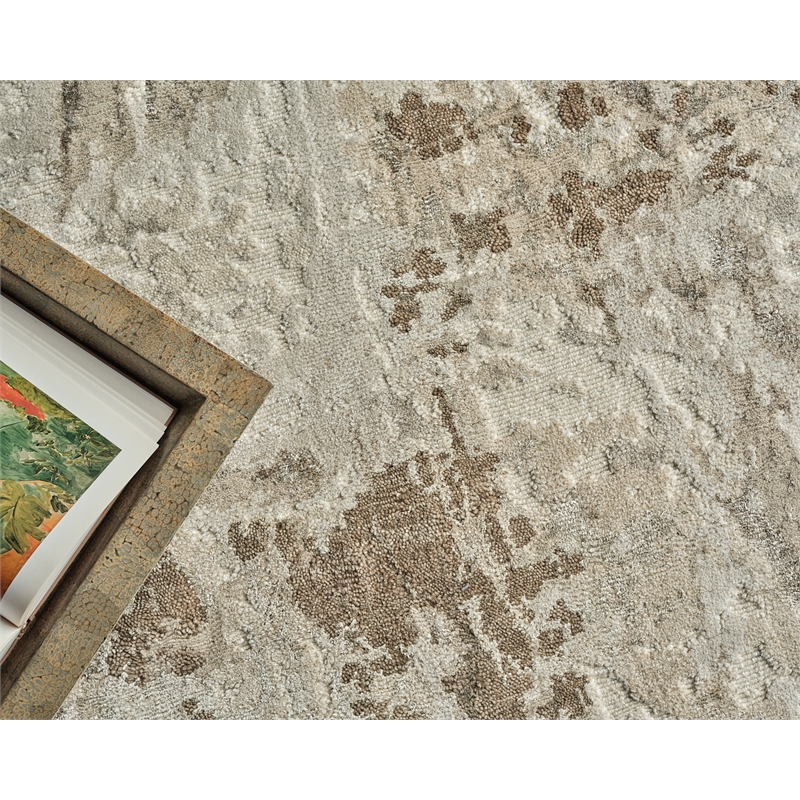 Luxury Laureno Hand-Knotted Bamboo Silk Ivory/Beige 8'x10' Area Rug