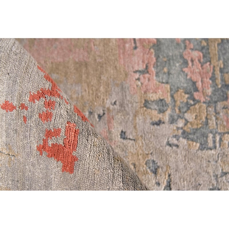 Laureno Hand-Knotted Bamboo Silk Blue/Multi 9'x12' Area Rug