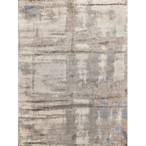 Laureno Hand-Knotted Bamboo Silk Silver/Blue 6'x9' Area Rug
