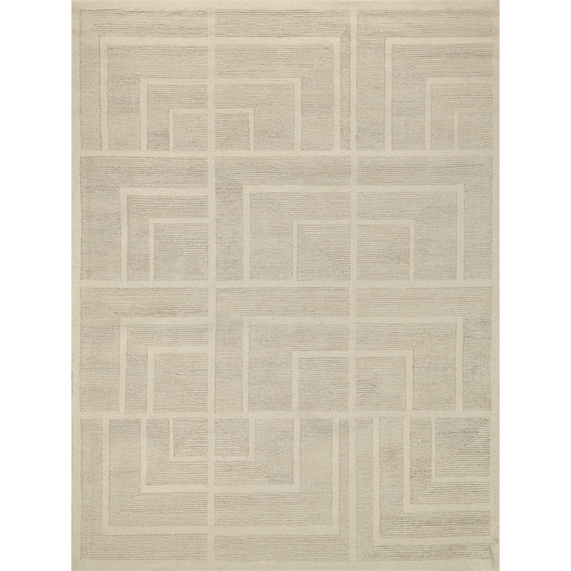 Maddox Hand-Tufted New Zealand Wool Light Beige/Ivory 6'x9' Area Rug