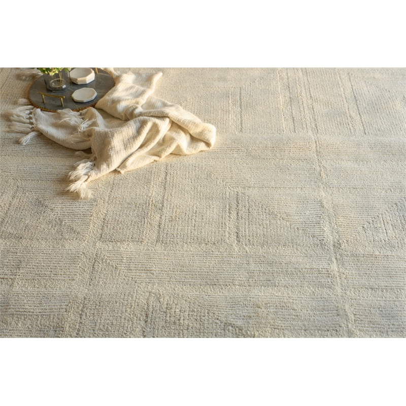 Maddox Hand-Tufted New Zealand Wool Light Beige/Ivory 9'x12' Area Rug