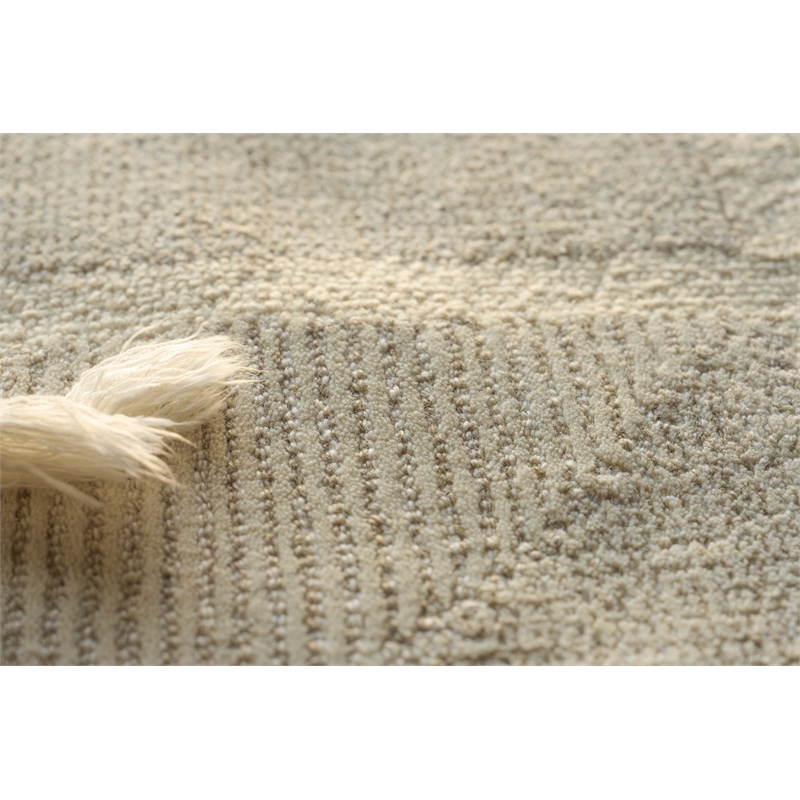 Maddox Hand-Tufted New Zealand Wool Light Beige/Ivory 9'x12' Area Rug