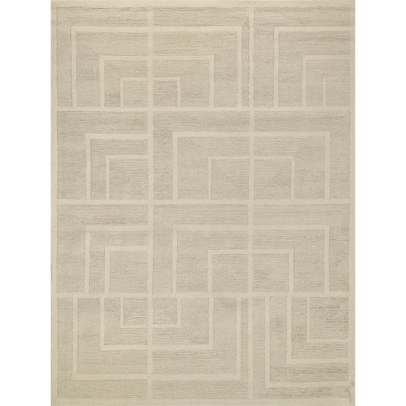 Maddox Hand-Tufted New Zealand Wool Light Beige/Ivory 9'x12' Area Rug