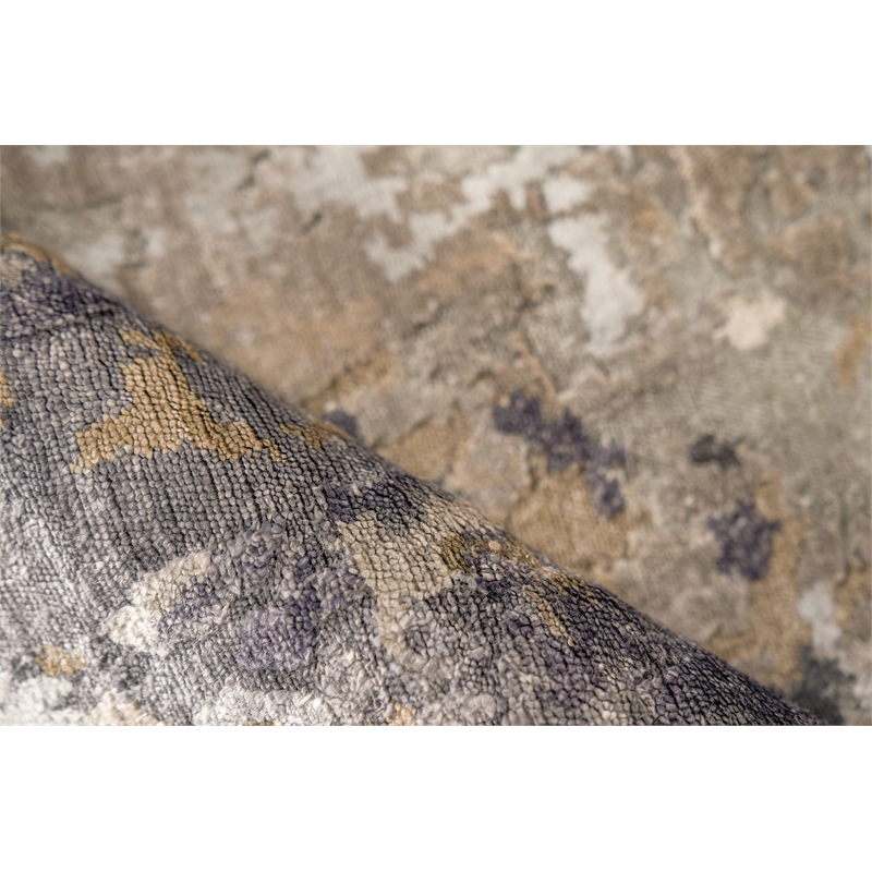 Laureno Hand-Knotted Bamboo Silk Gray 14'x18' Area Rug
