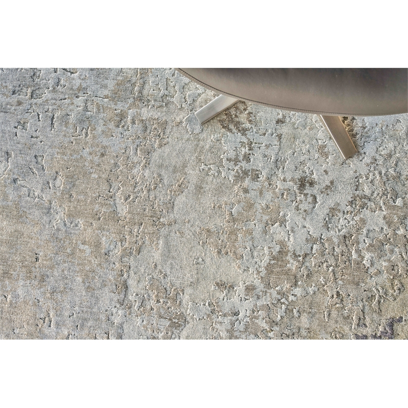 Laureno Hand-Knotted Bamboo Silk Gray 8'x10' Area Rug