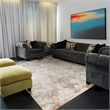 Laureno Hand-Knotted Bamboo Silk Gray 9'x12' Area Rug