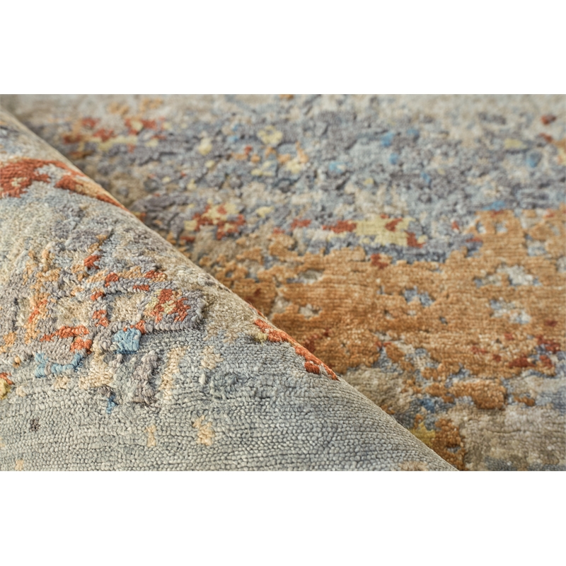Laureno Hand-Knotted Bamboo Silk Blue/Multi 14'x18' Area Rug