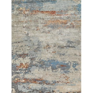 Laureno Hand-Knotted Bamboo Silk Blue/Multi 8'x10' Area Rug