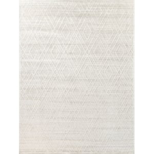 Lotus Hand-Tufted Wool/Bamboo Silk Ivory 8'x10' Area Rug