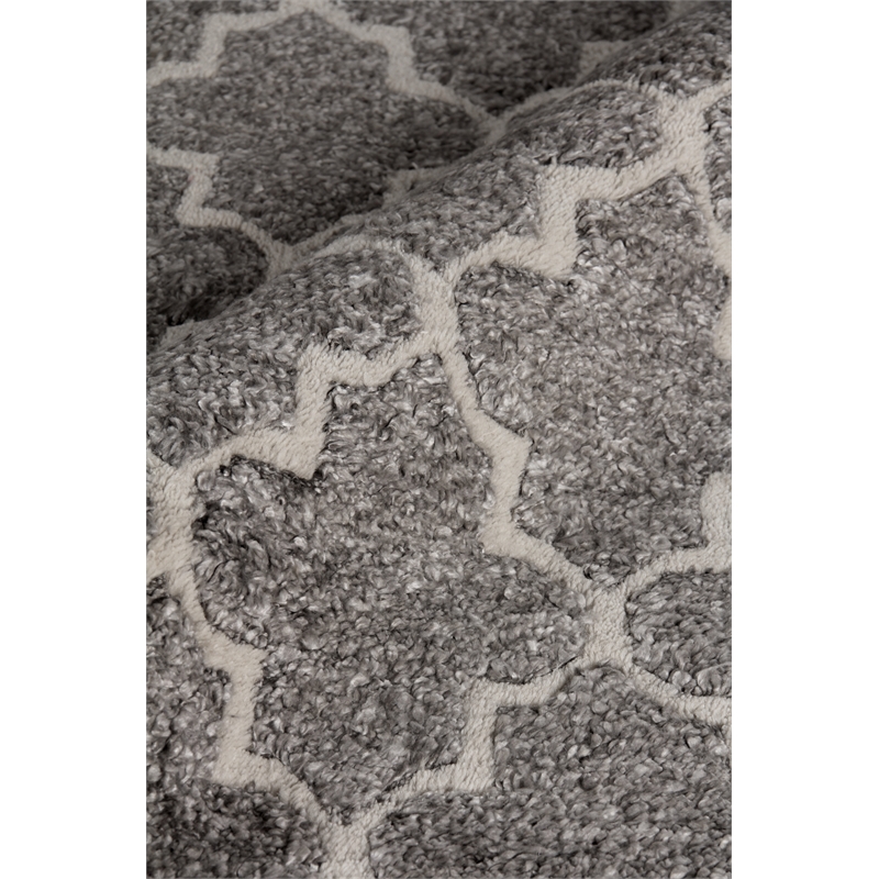 Lux Look Hand-Knotted Bamboo Silk Gray 9'x12' Area Rug