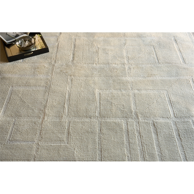 Maddox Hand-Tufted New Zealand Wool Ivory 14'x18' Area Rug